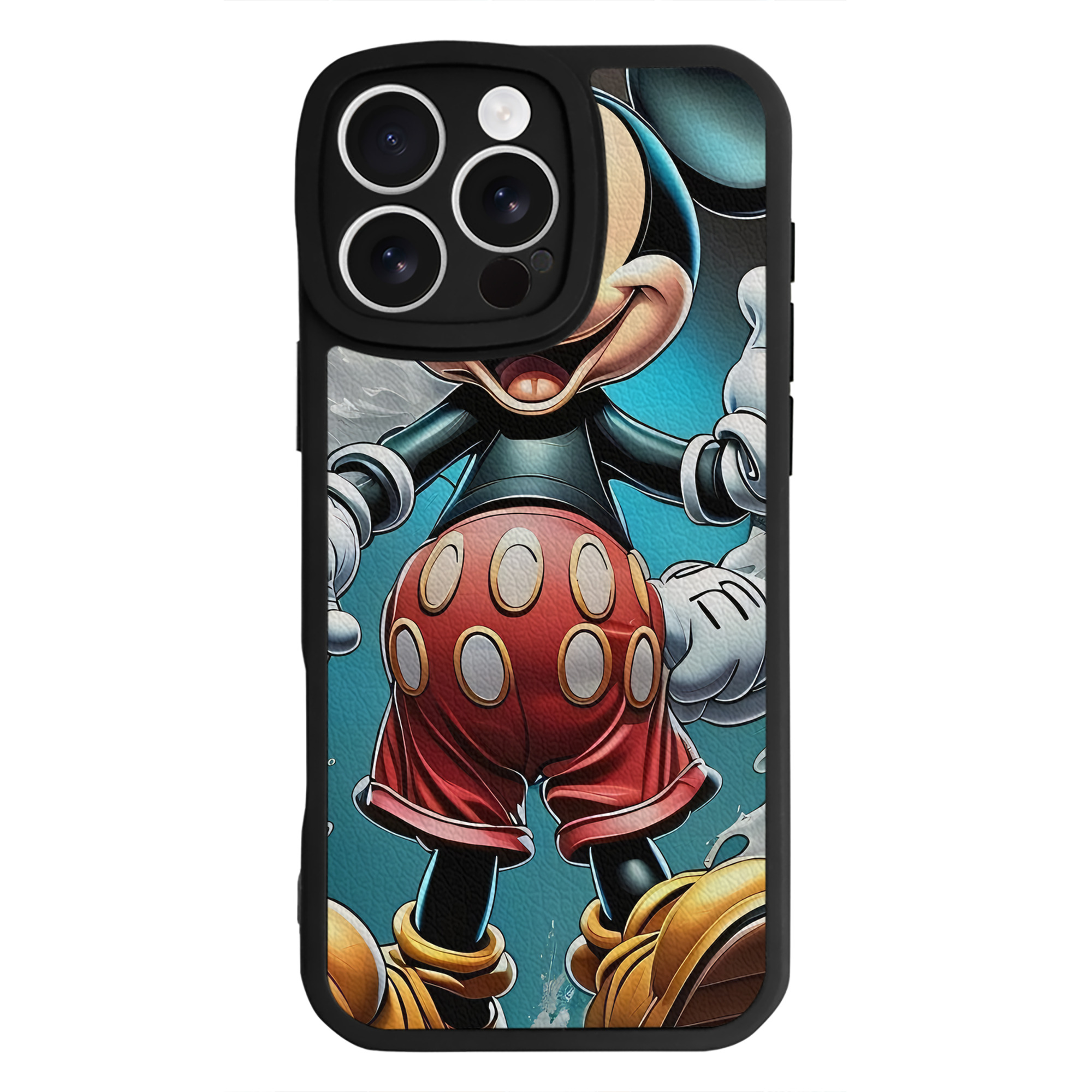 （画像用） ミッキーマウス Mickey Mouse 【iPhone 16シリーズ対応】シリコンスマホケース（レザー調） 材質：シリコン